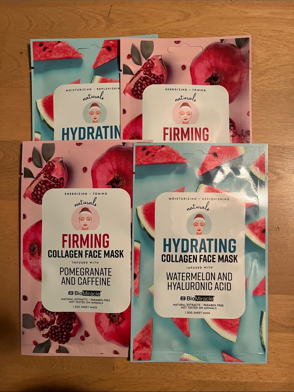 Natural Collagen Hydrating & Firming Face Mask Pack - Blue & Pink